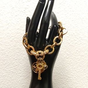Vintage R.J. Graciano Chain Bracelet with Swarovski crystals in Gold tone